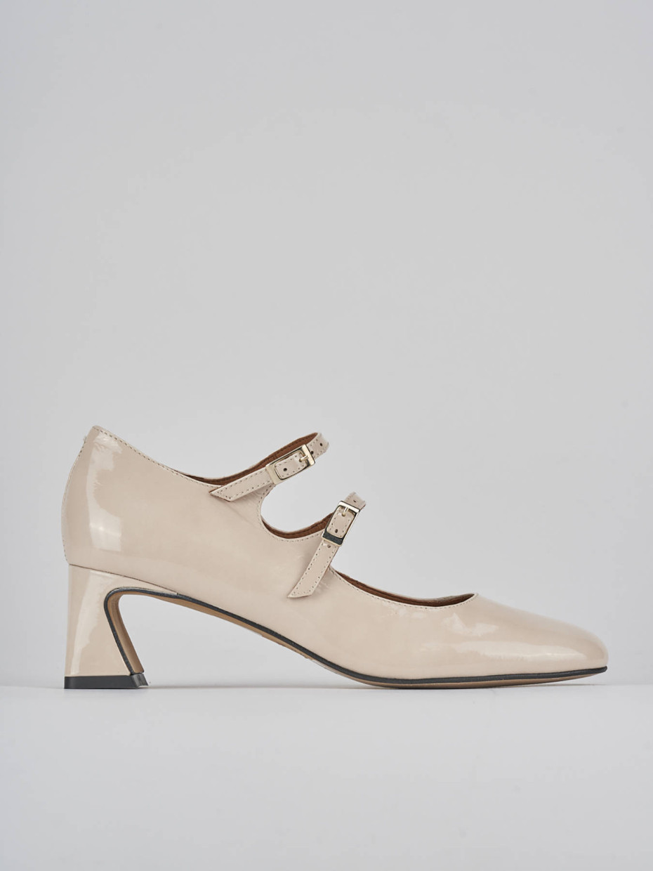 Décolleté e slingback tacco 5cm pelle beige