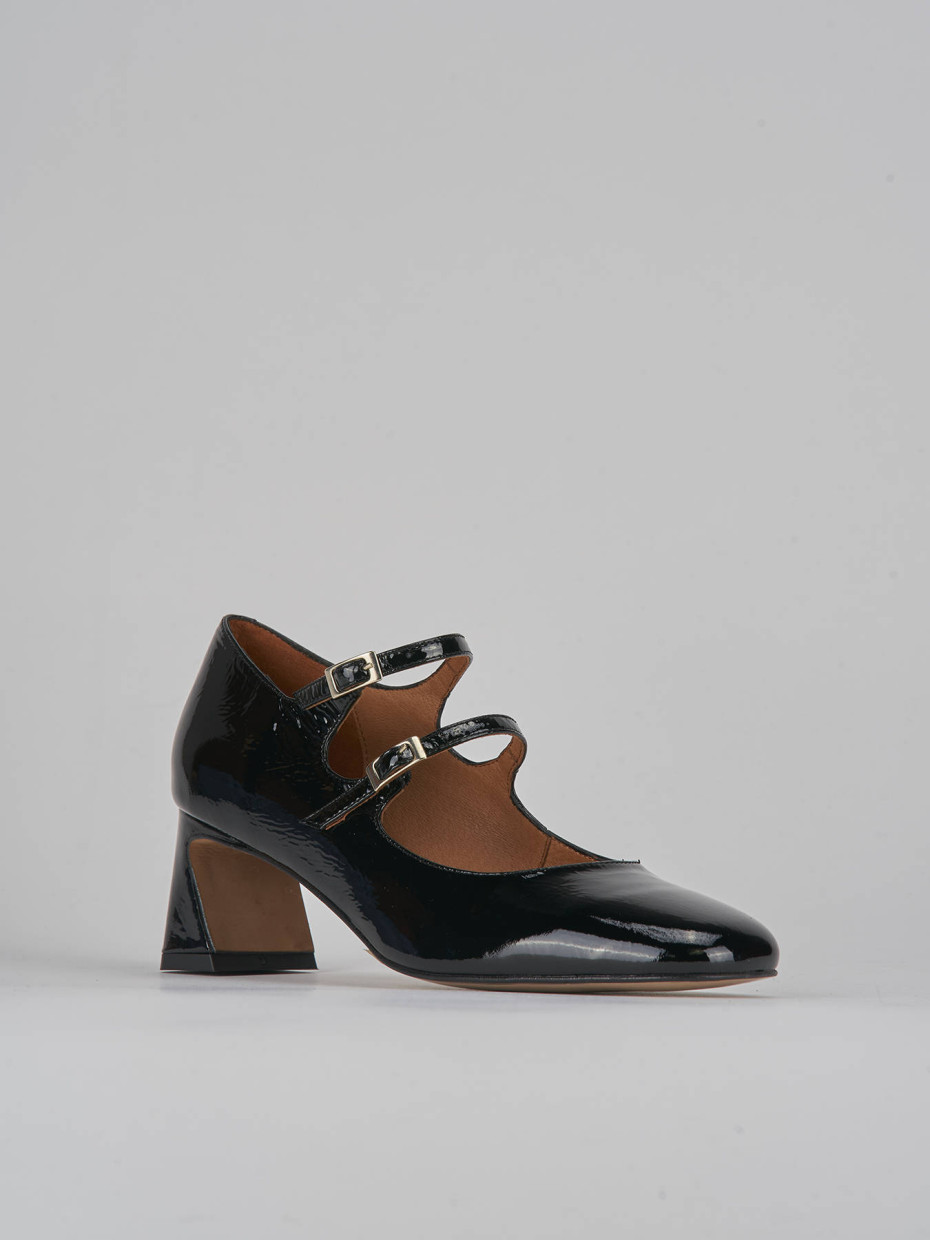 Décolleté e slingback tacco 5cm pelle nero