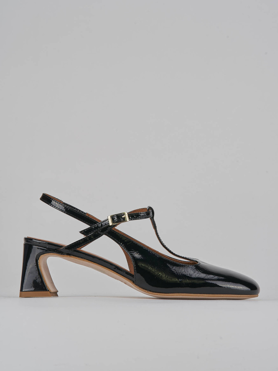 Décolleté e slingback tacco 5cm pelle nero