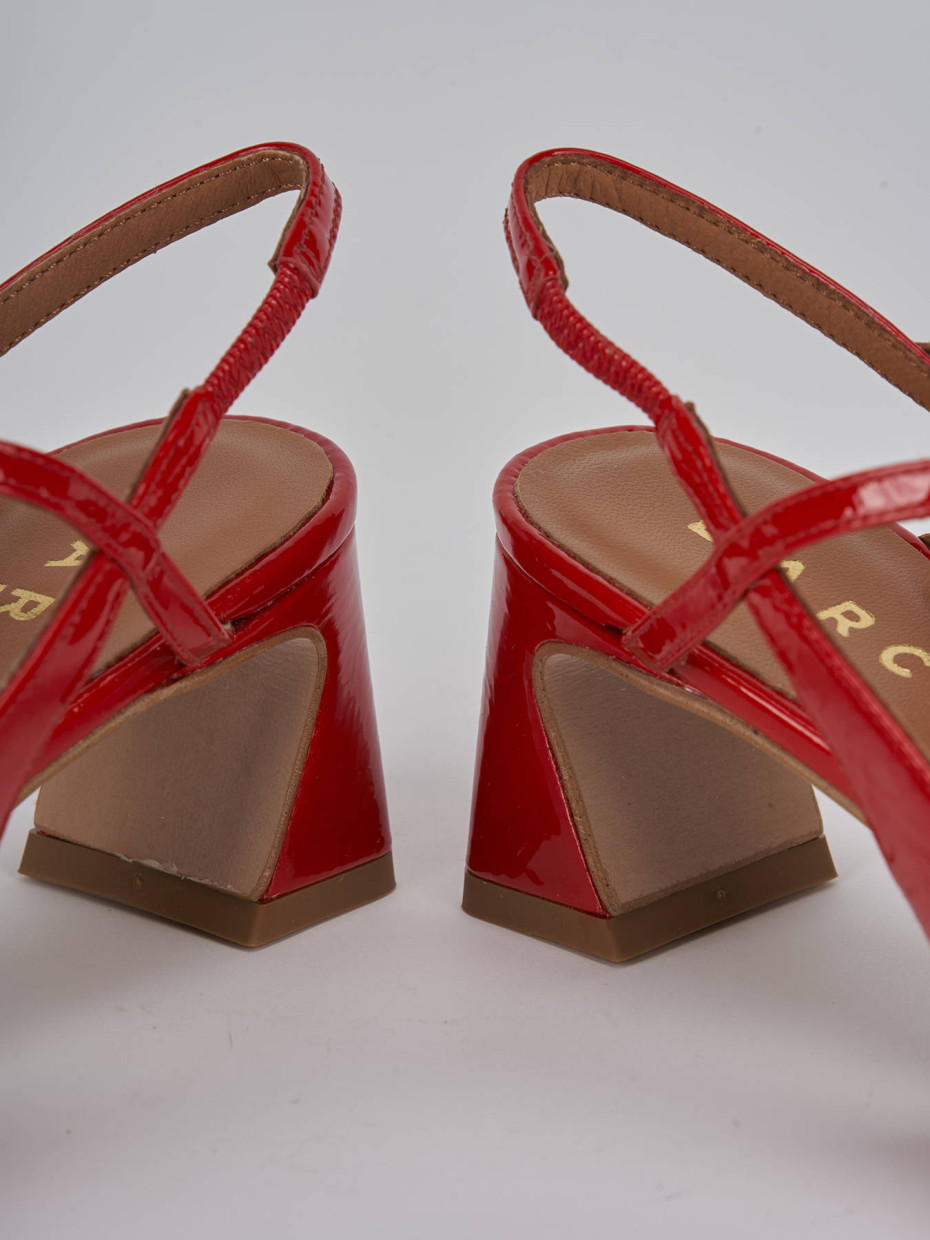 Décolleté e slingback tacco 5cm pelle rosso