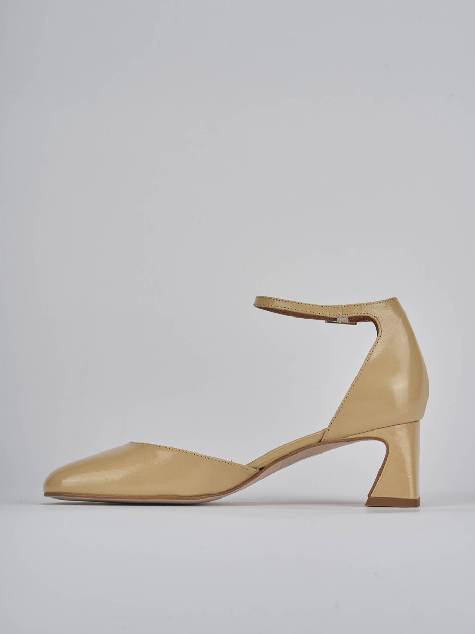 Décolleté e slingback tacco 5cm pelle marrone