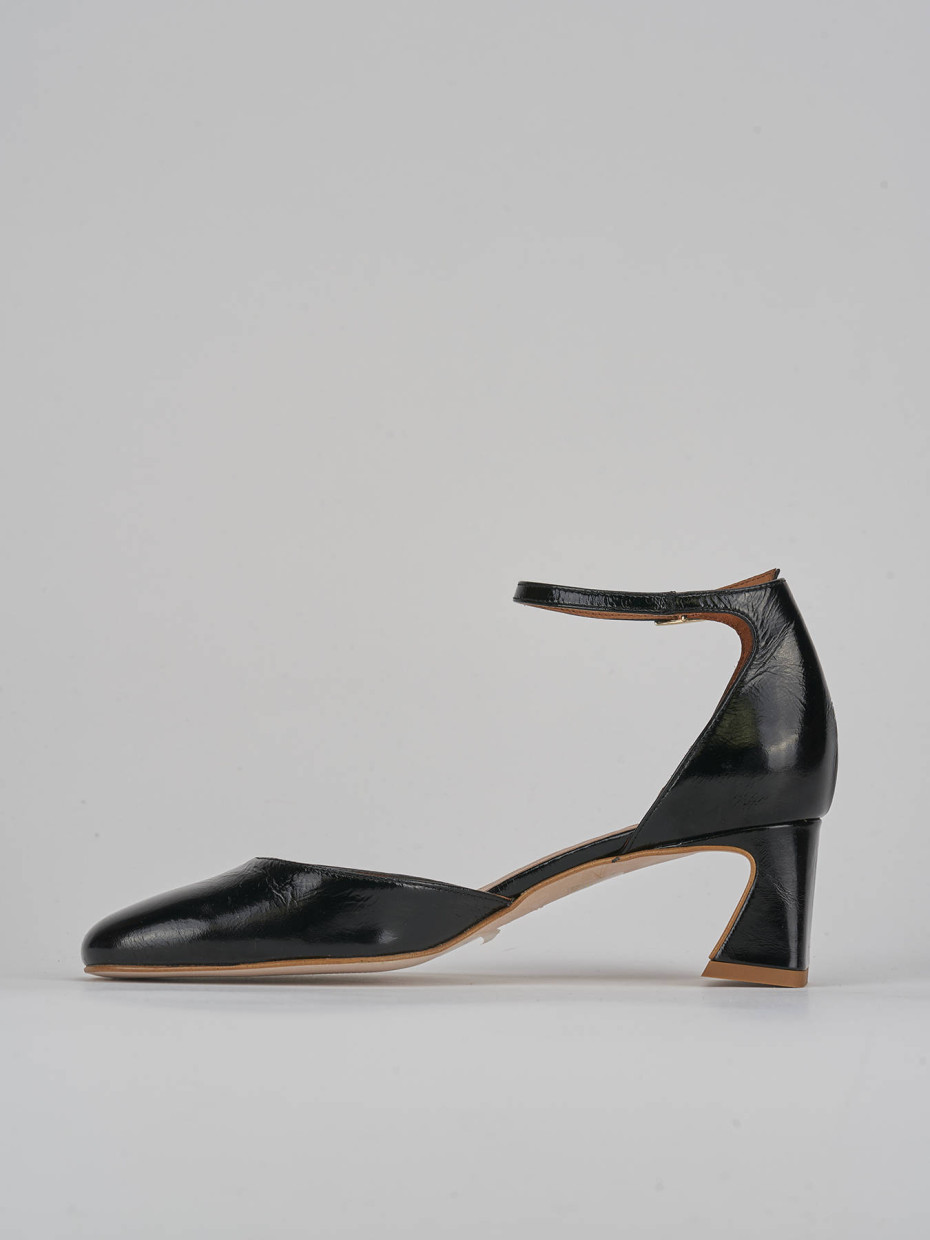 Décolleté e slingback tacco 5cm pelle nero