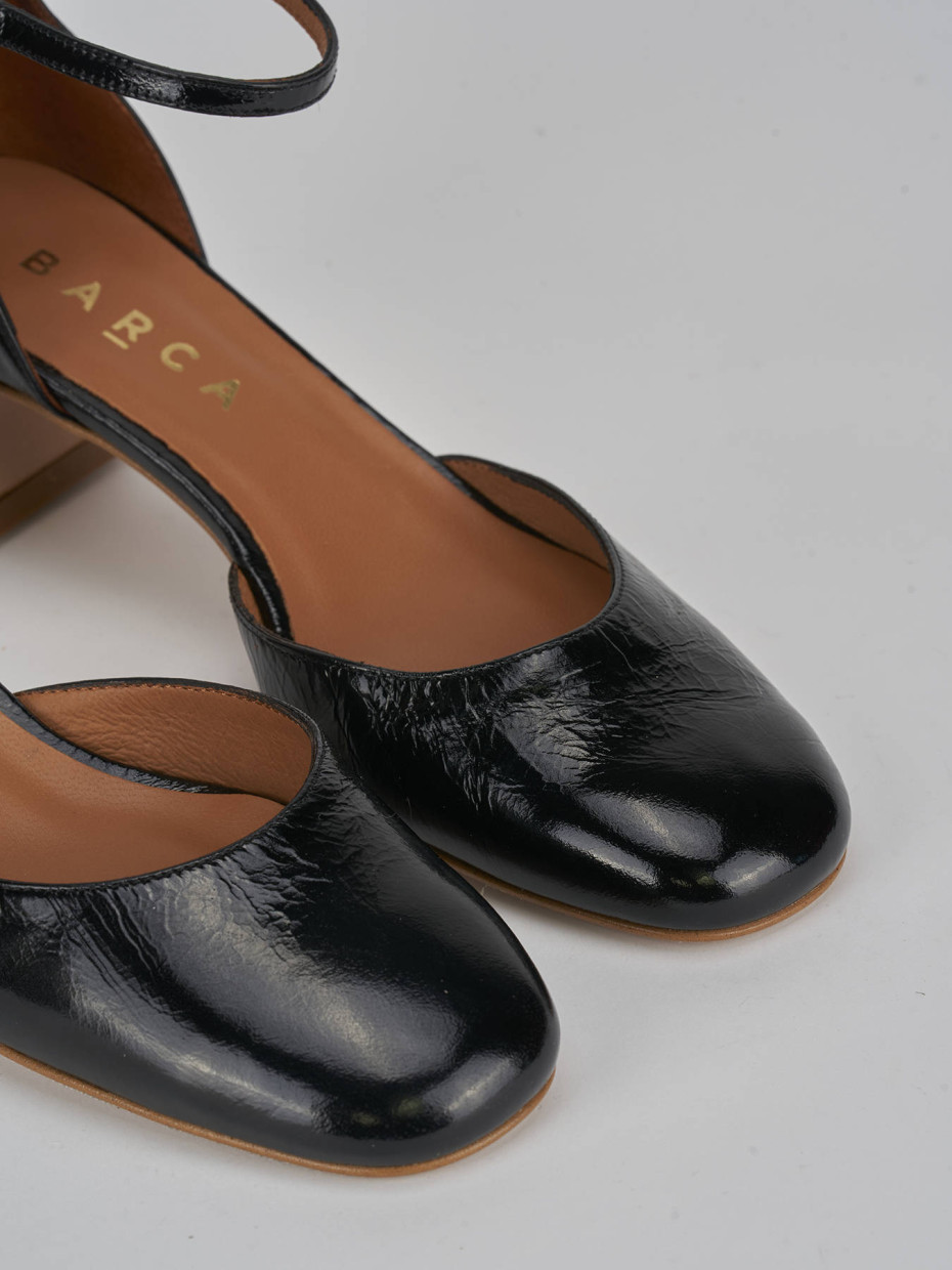 Décolleté e slingback tacco 5cm pelle nero