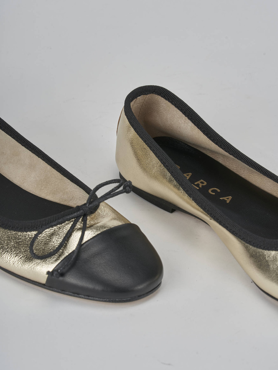 Ballerine tacco 1cm pelle oro