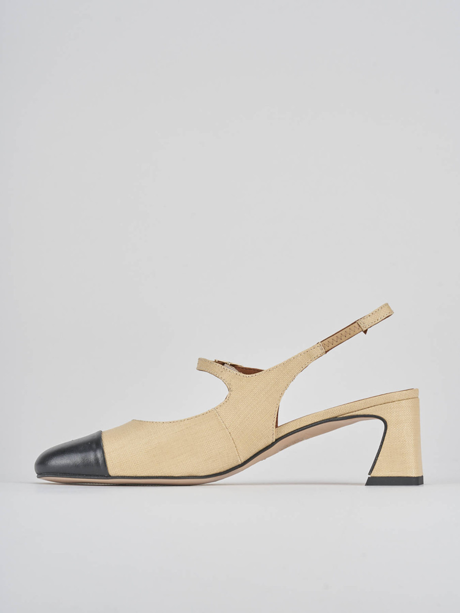 Décolleté e slingback tacco 5cm pelle nero