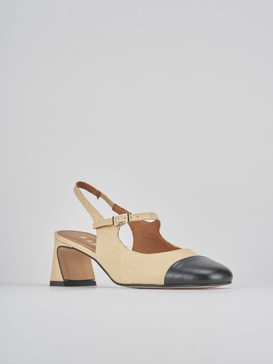 Décolleté e slingback tacco 5cm pelle nero