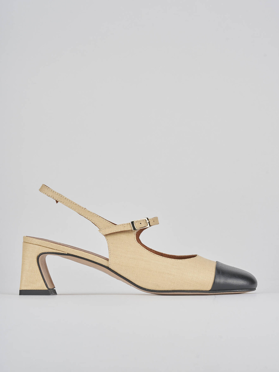 Décolleté e slingback tacco 5cm pelle nero