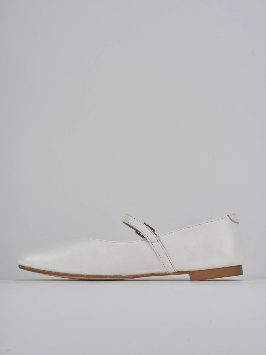 Ballerine tacco 1cm pelle bianco