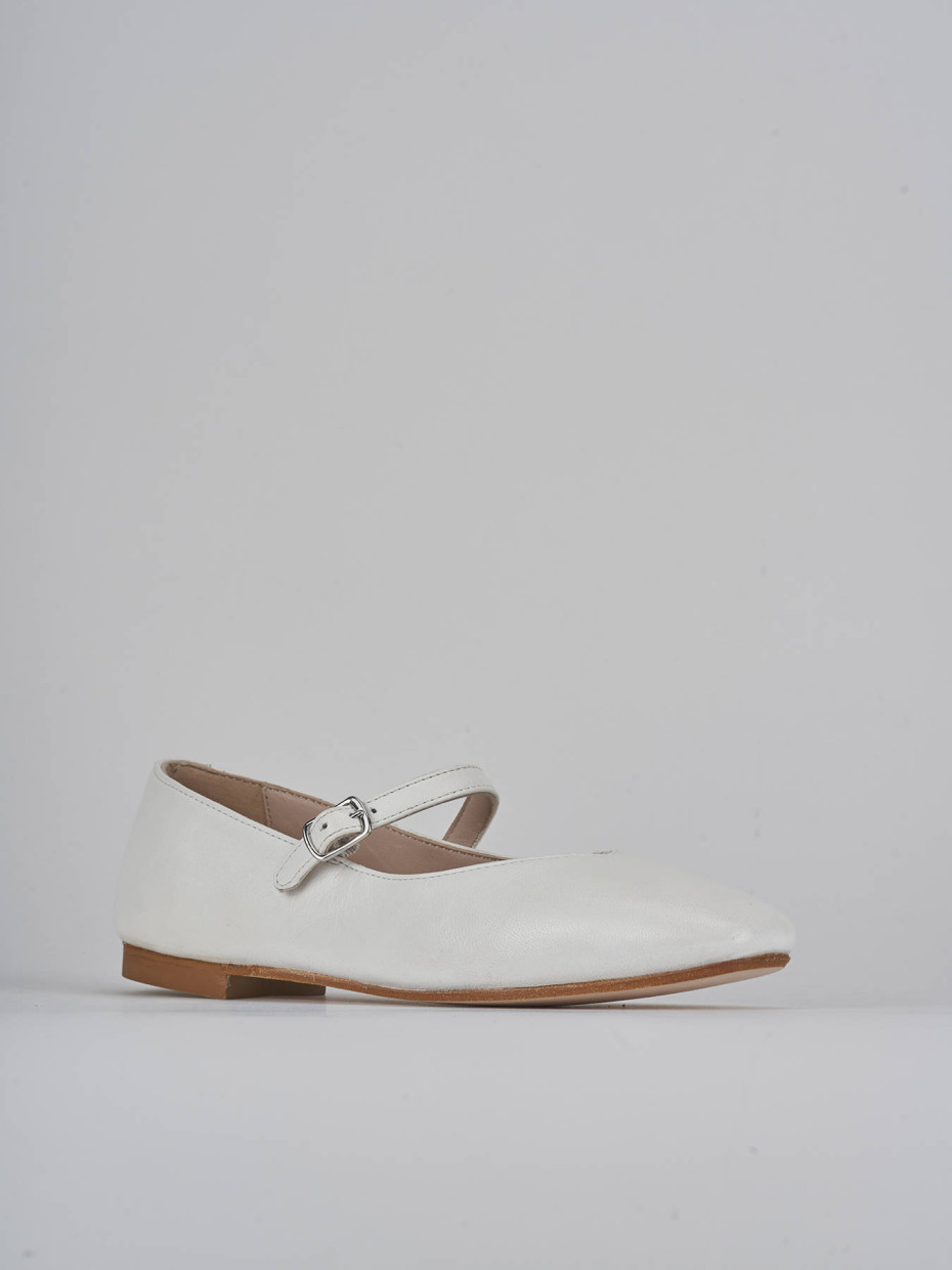 Ballerine tacco 1cm pelle bianco