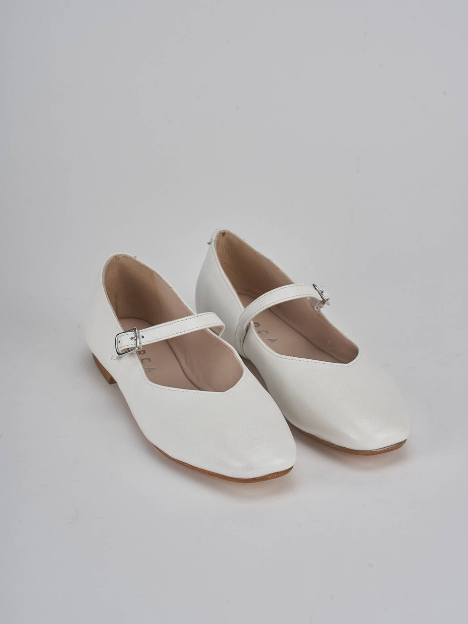 Ballerine tacco 1cm pelle bianco