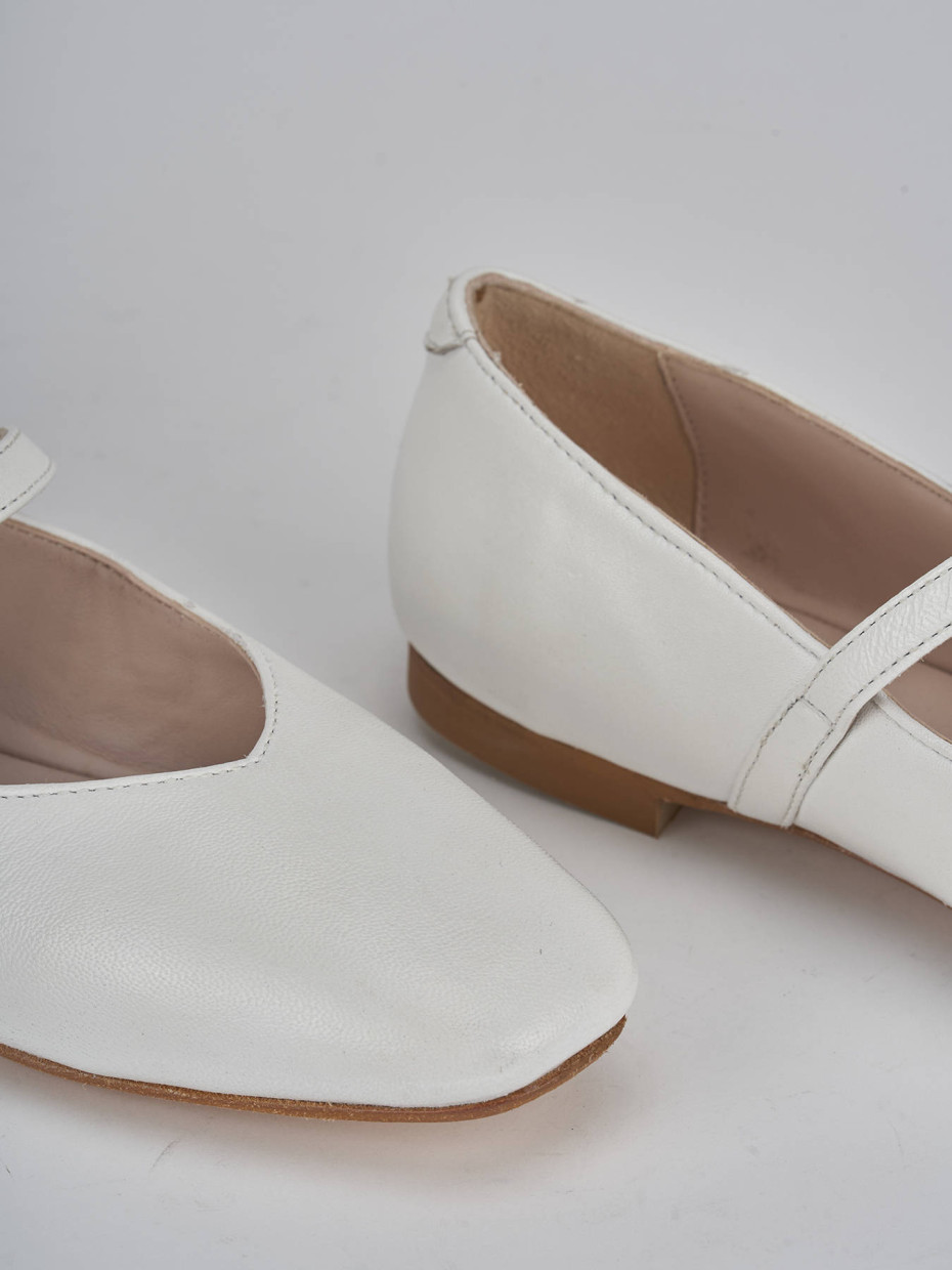 Ballerine tacco 1cm pelle bianco