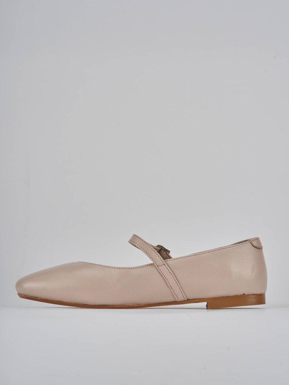 Ballerine tacco 1cm pelle beige