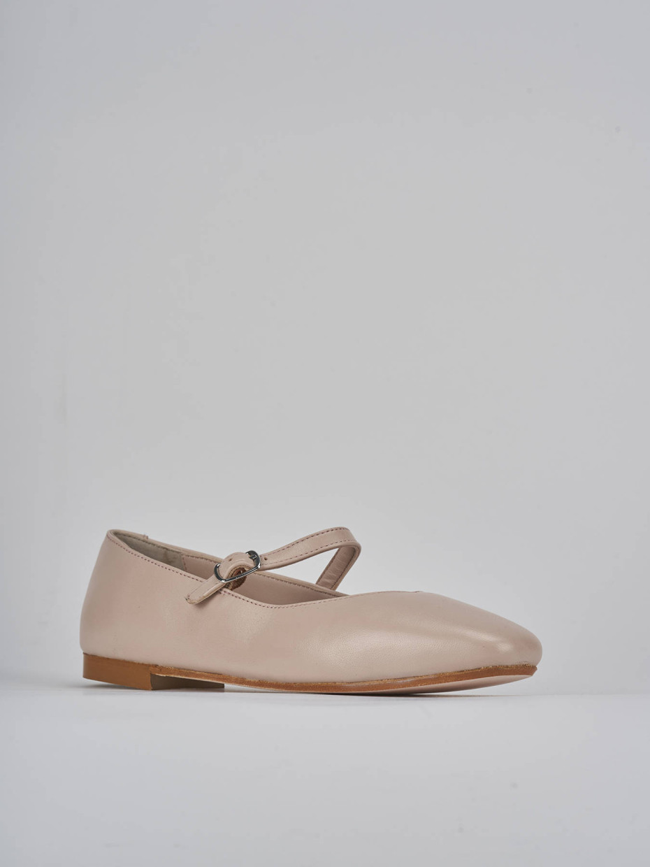 Ballerine tacco 1cm pelle beige