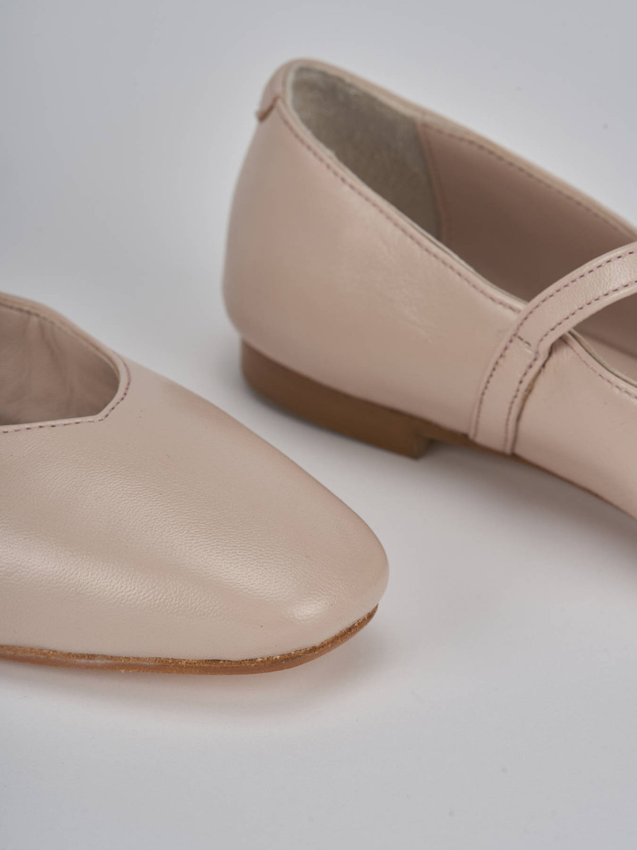 Ballerine tacco 1cm pelle beige