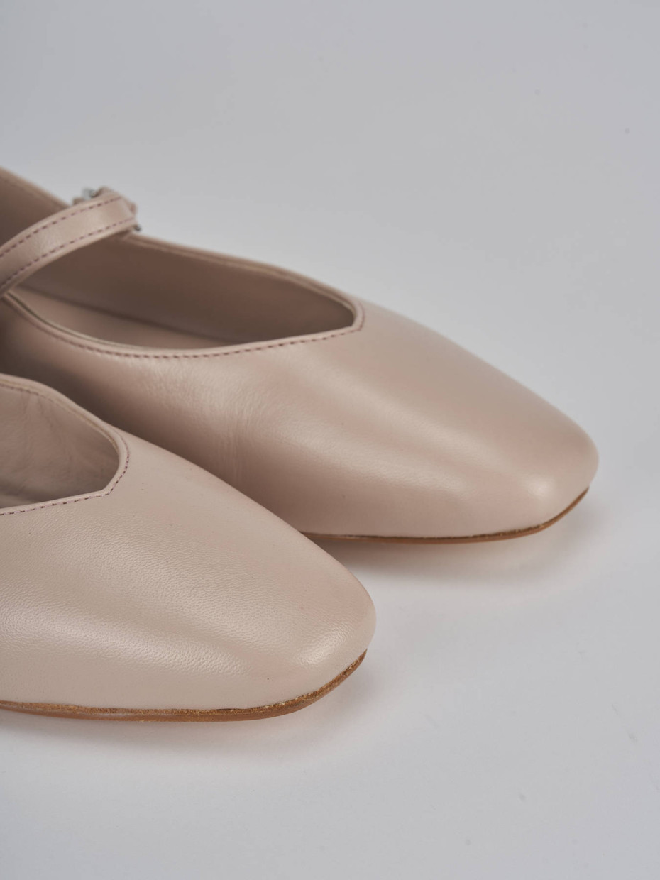 Ballerine tacco 1cm pelle beige