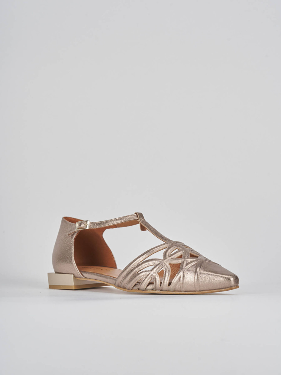 Ballerine tacco 1cm pelle bronzo