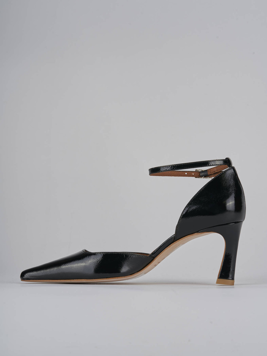 Décolleté e slingback tacco 6cm pelle nero