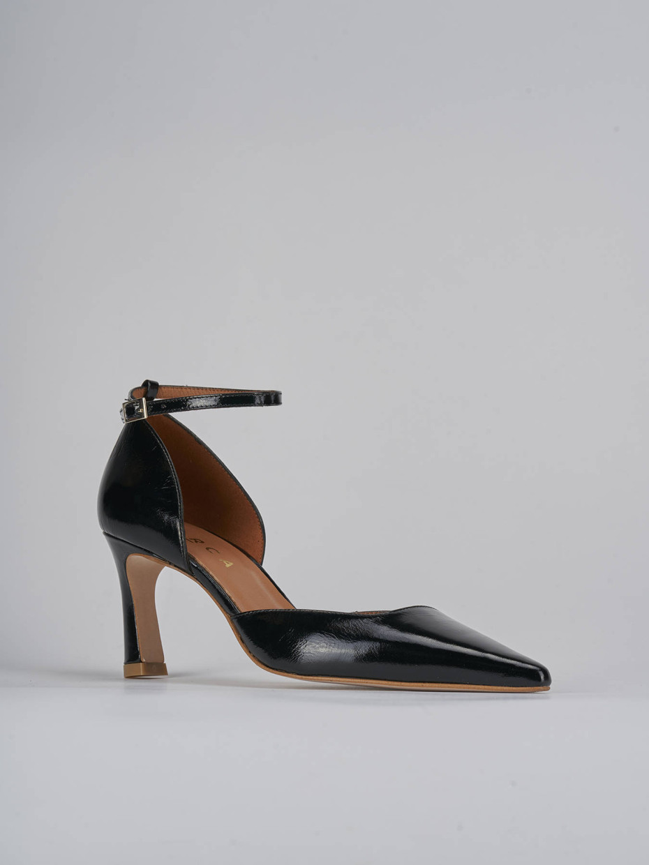 Décolleté e slingback tacco 6cm pelle nero