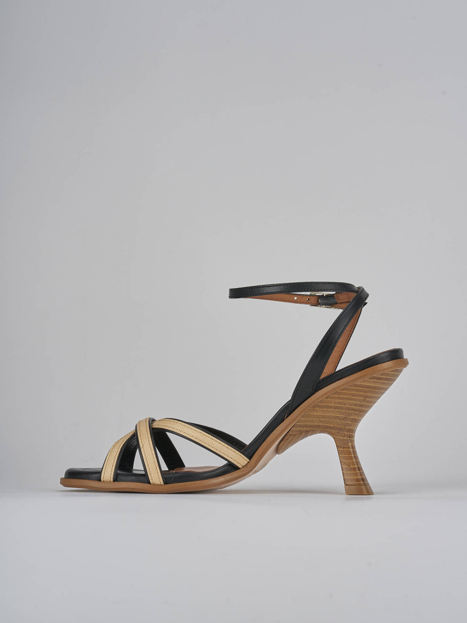 Sandali tacco 8cm pelle nero Barca Stores