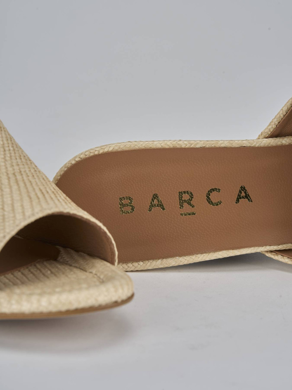 Ciabatte tacco 8cm pelle beige
