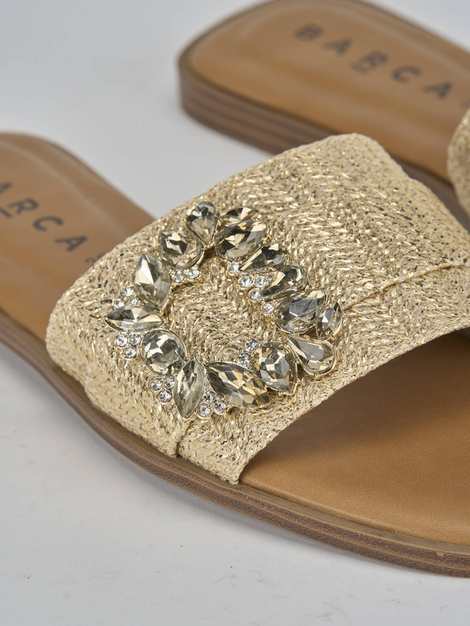 Ciabatte tacco 1cm pelle oro Barca Stores