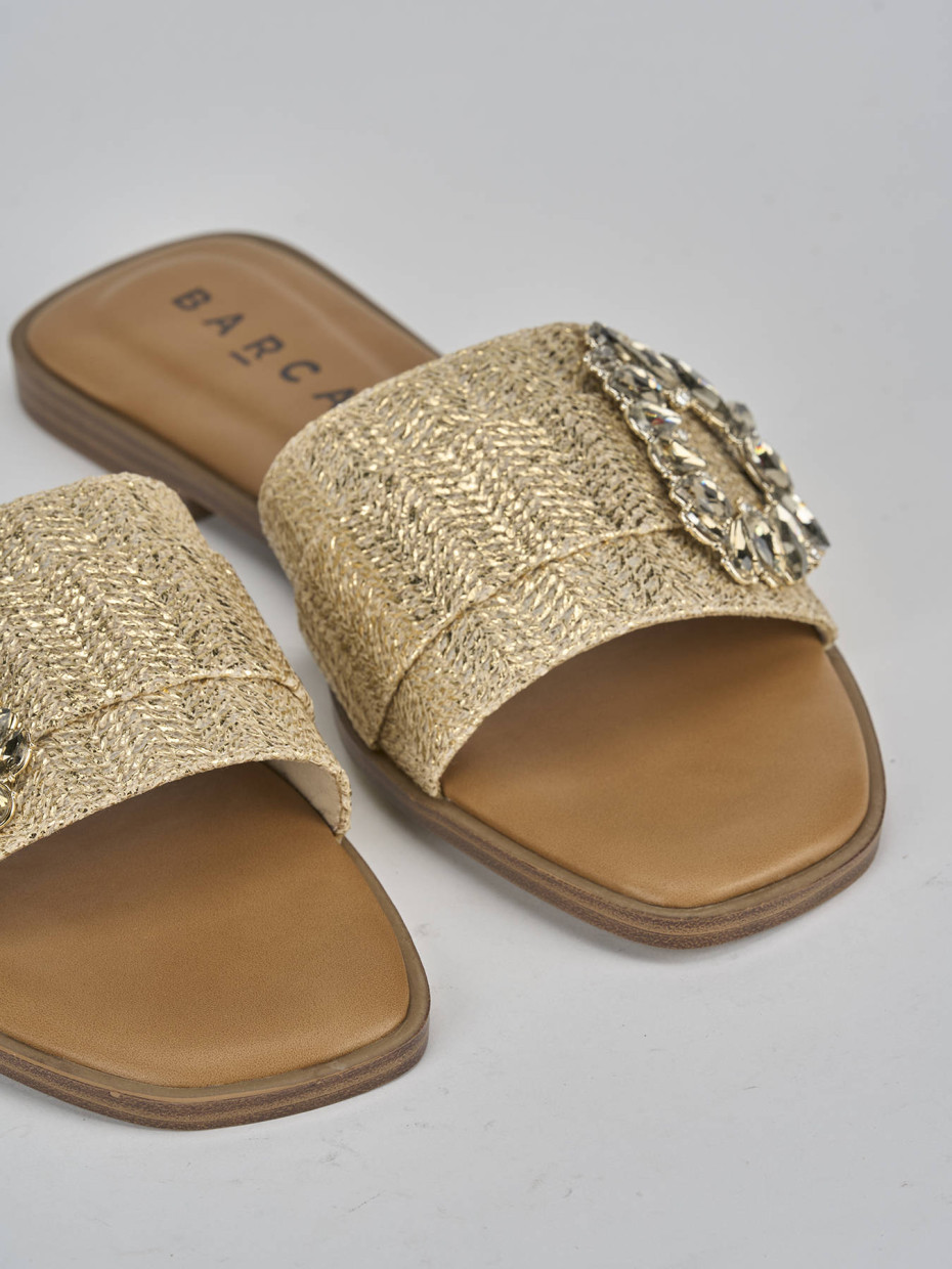 Ciabatte tacco 1cm pelle oro Barca Stores