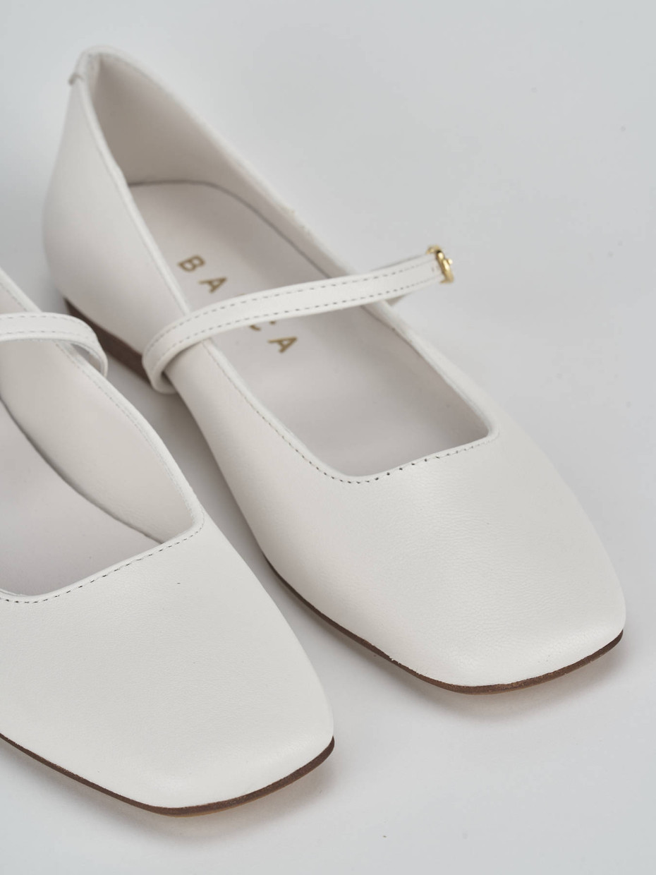 Ballerine tacco 1cm pelle bianco