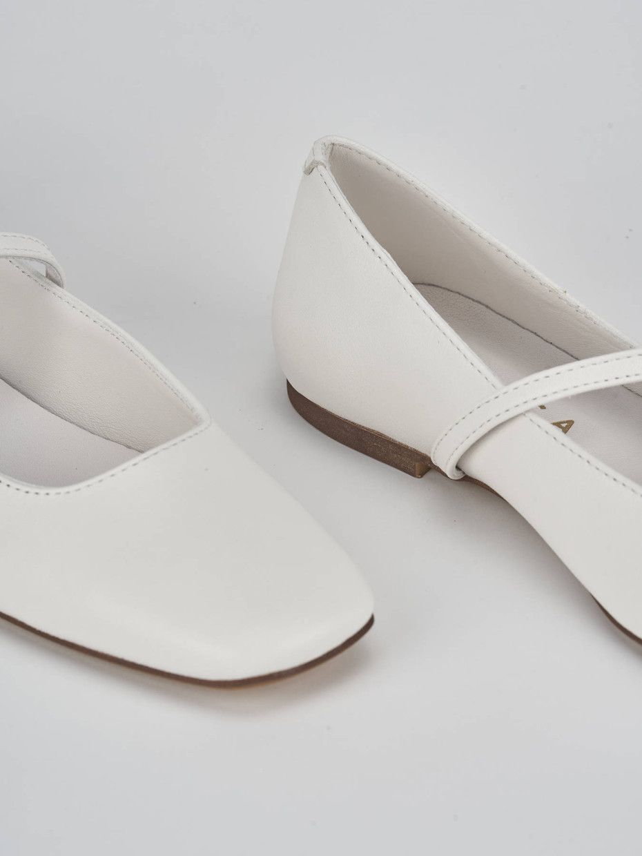 Ballerine tacco 1cm pelle bianco