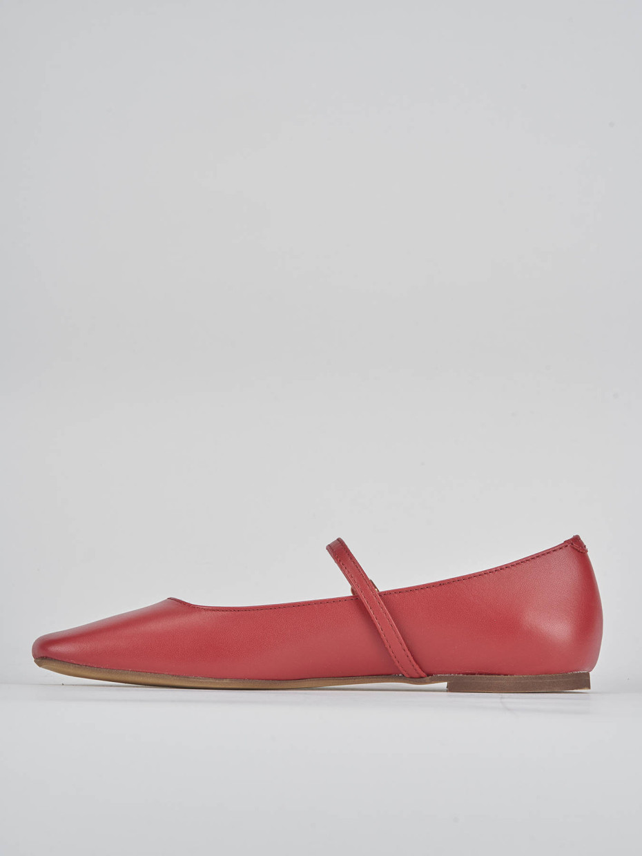 Ballerine tacco 1cm pelle rosso