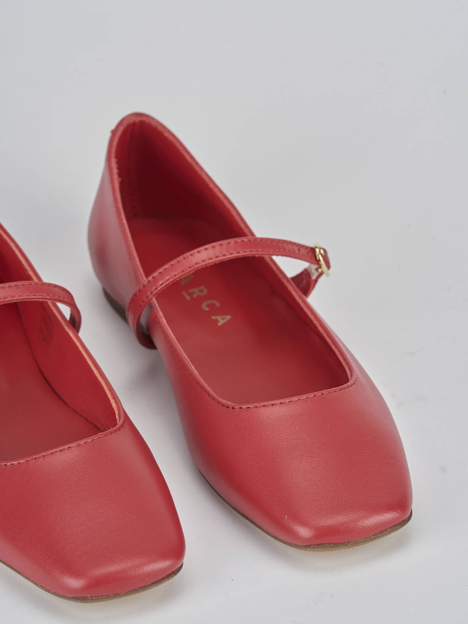 Ballerine tacco 1cm pelle rosso