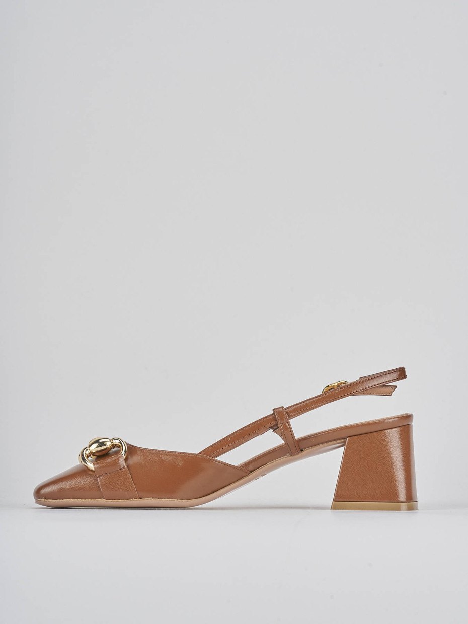 Décolleté e slingback tacco 6cm pelle testa