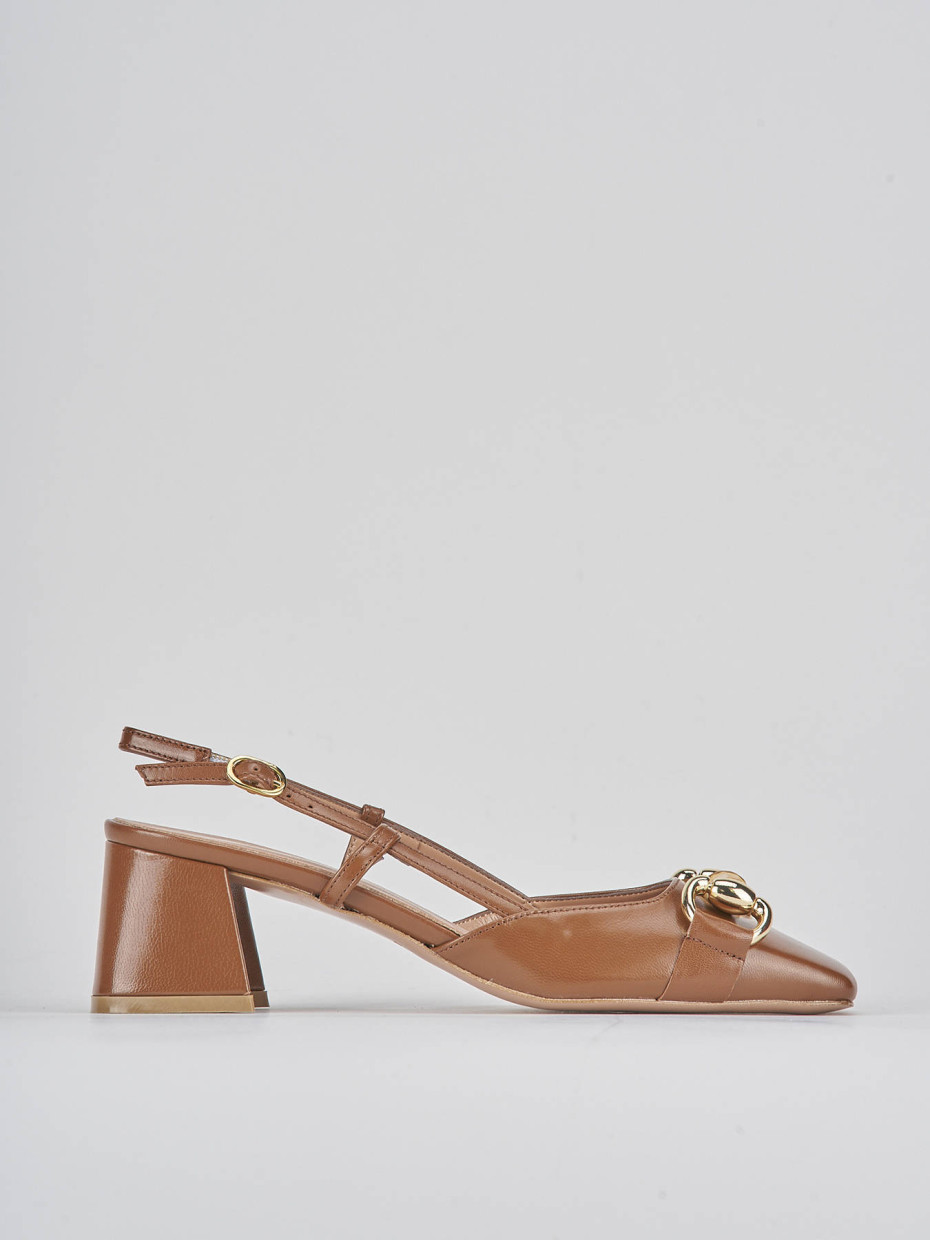 Décolleté e slingback tacco 6cm pelle testa