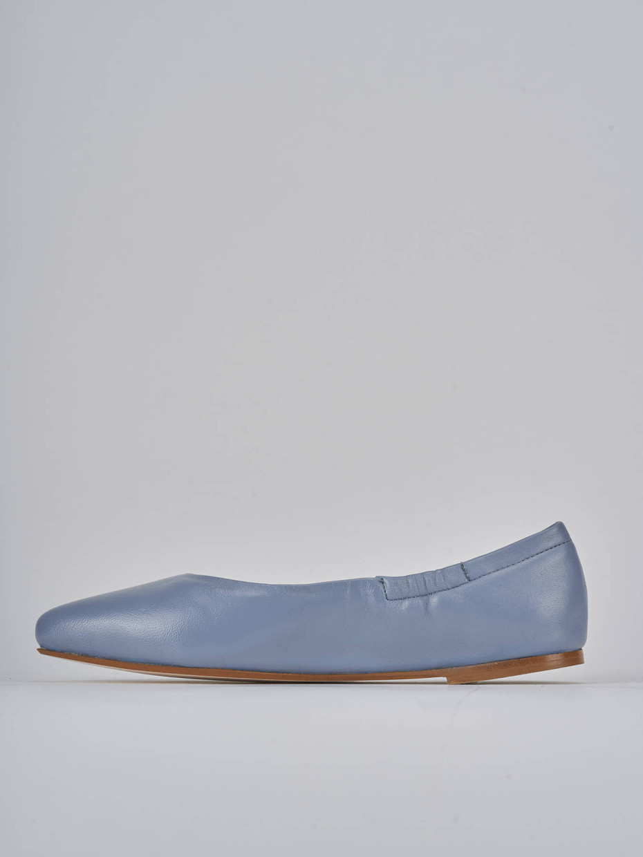 Ballerine tacco 1cm pelle azzurro