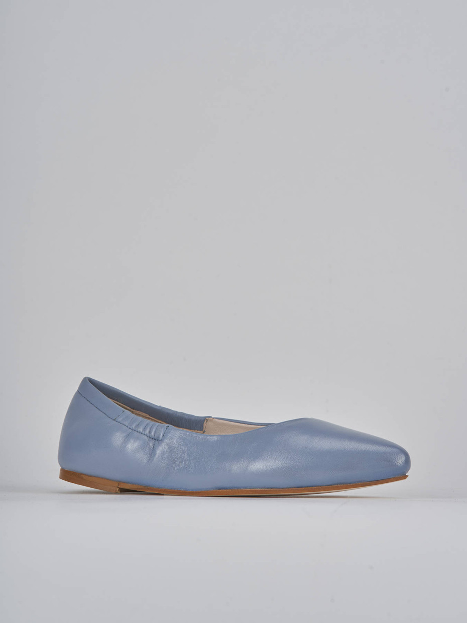 Ballerine tacco 1cm pelle azzurro