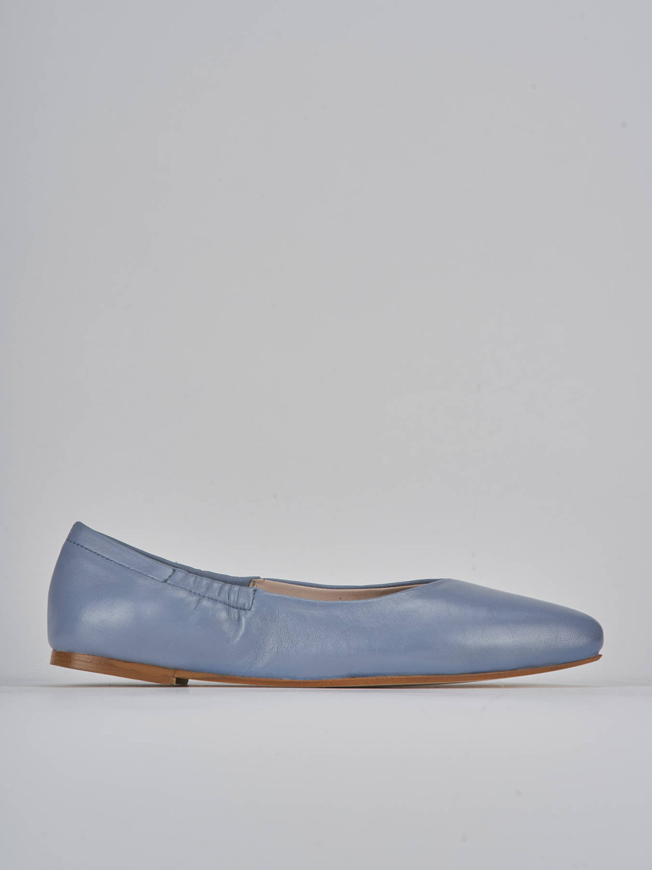 Ballerine tacco 1cm pelle azzurro