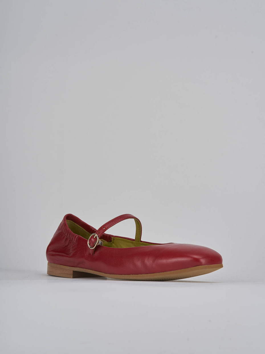 Ballerine tacco 1cm pelle rosso