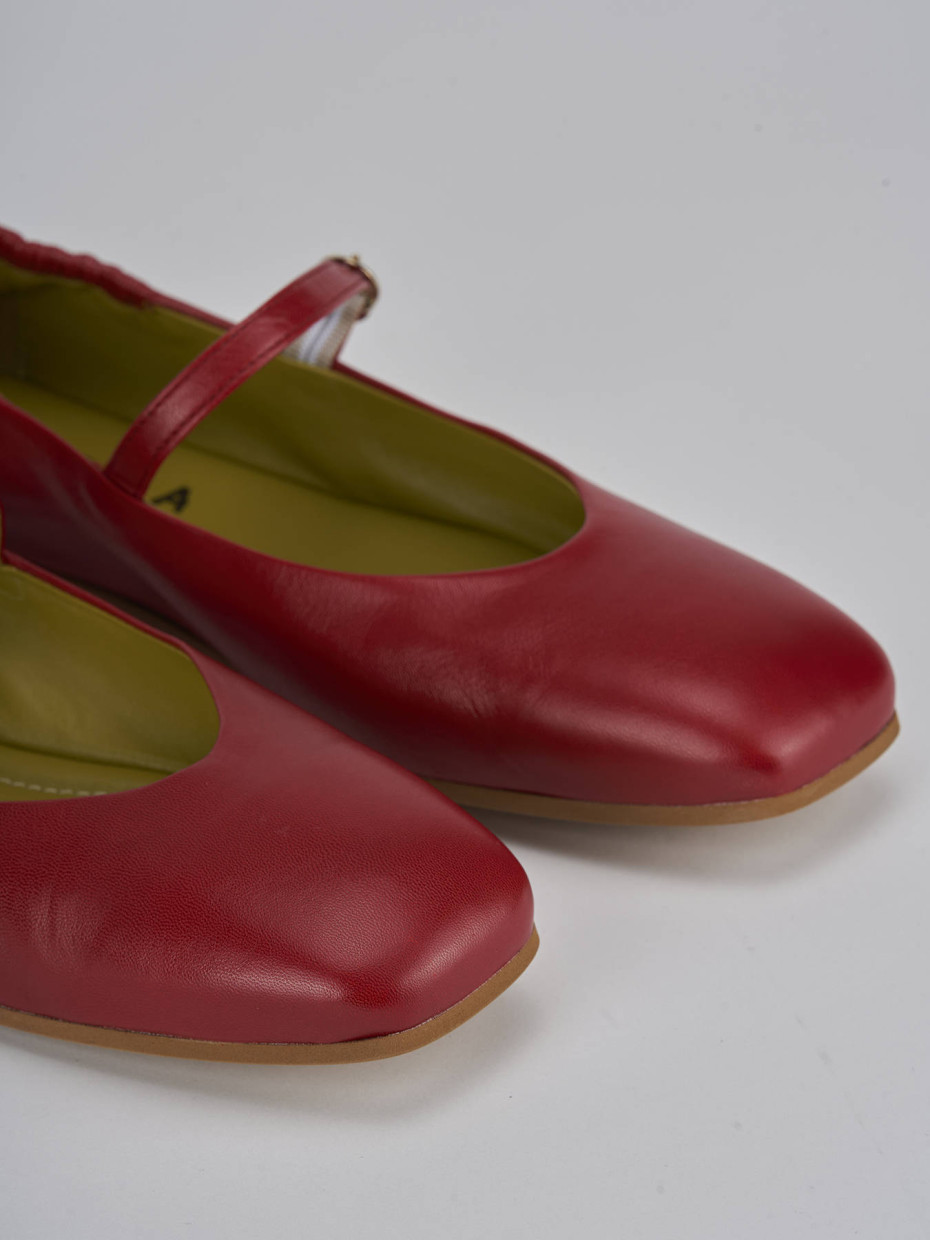 Ballerine tacco 1cm pelle rosso