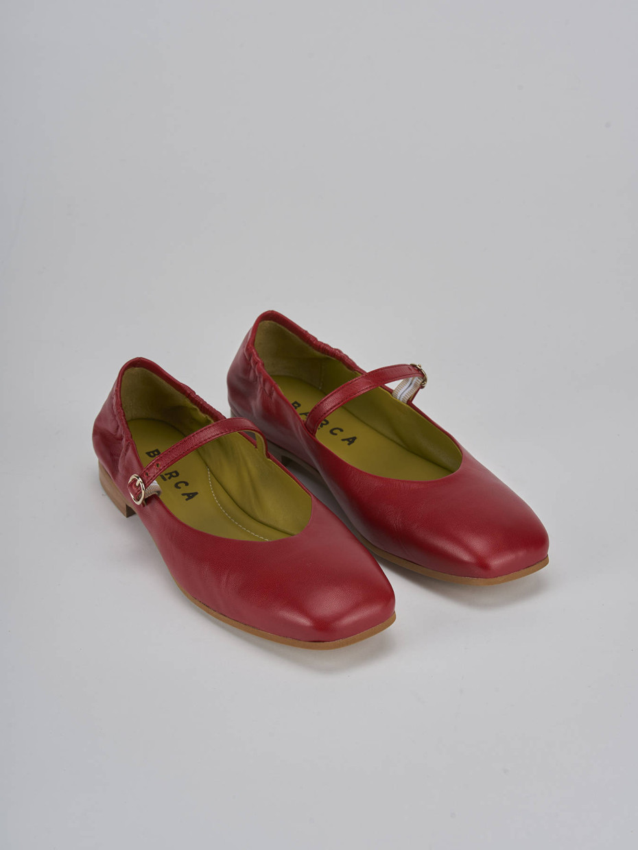 Ballerine tacco 1cm pelle rosso