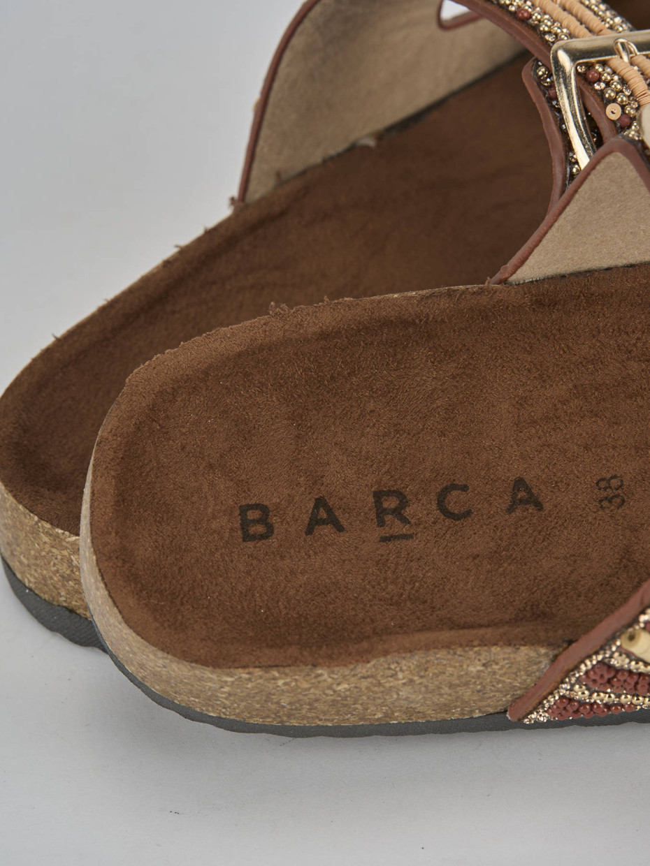 Ciabatte tacco 1cm pelle bronzo