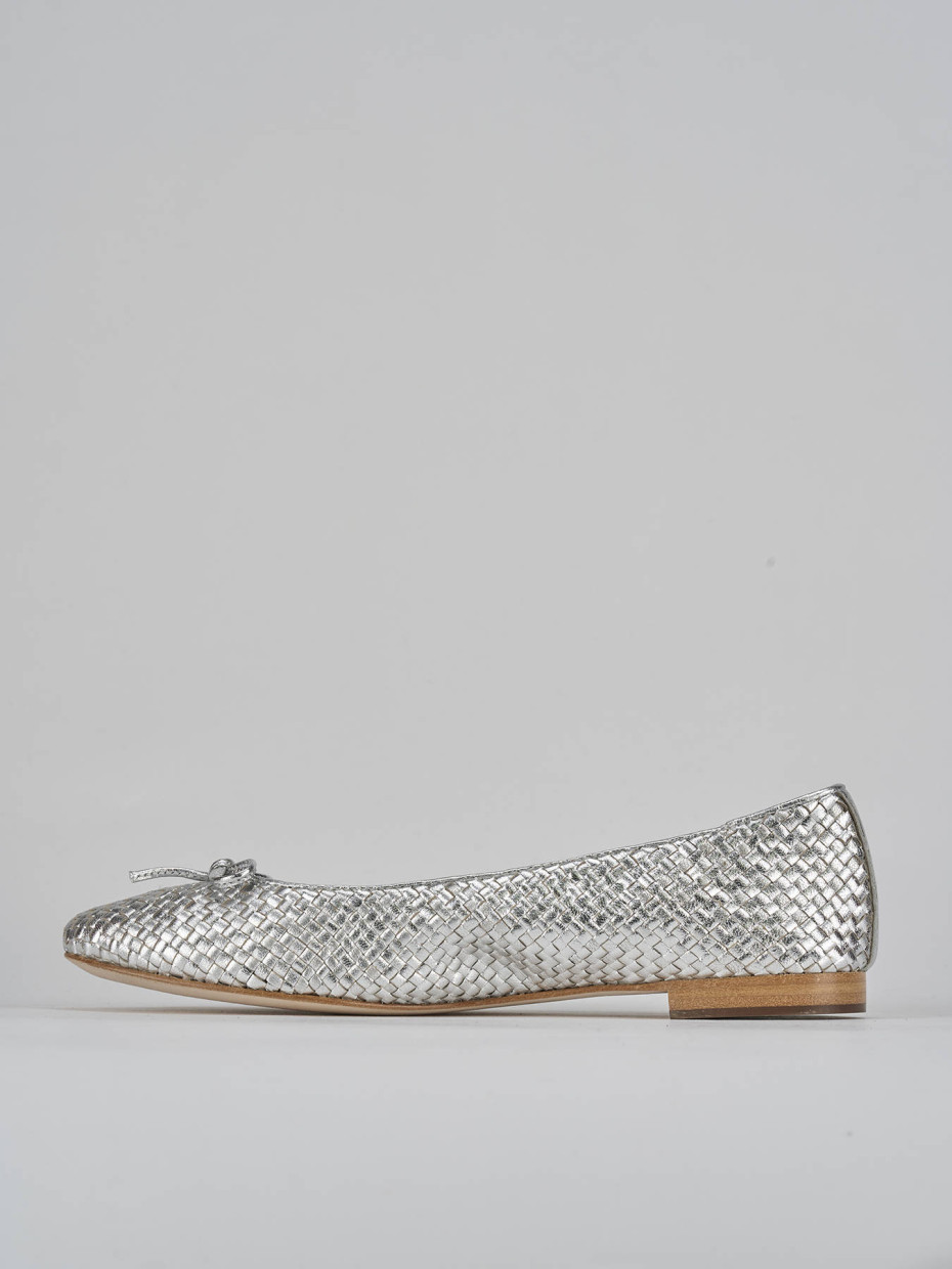 Ballerine tacco 1cm pelle argento