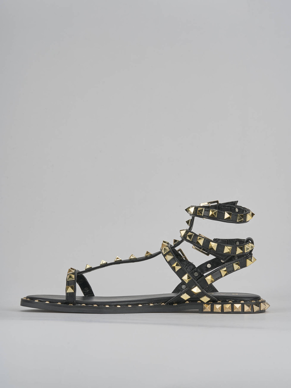 Sandali tacco 1cm pelle nero