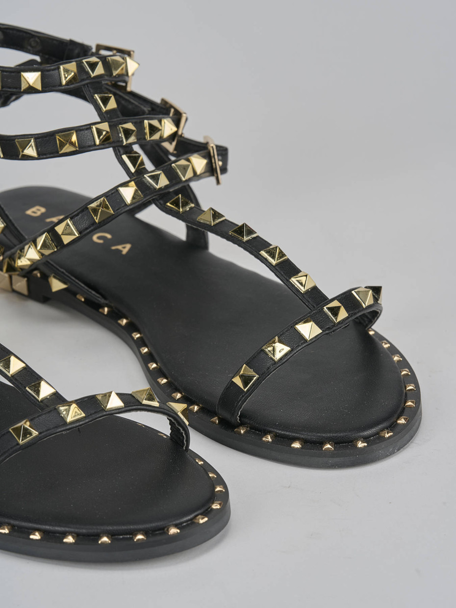 Sandali tacco 1cm pelle nero