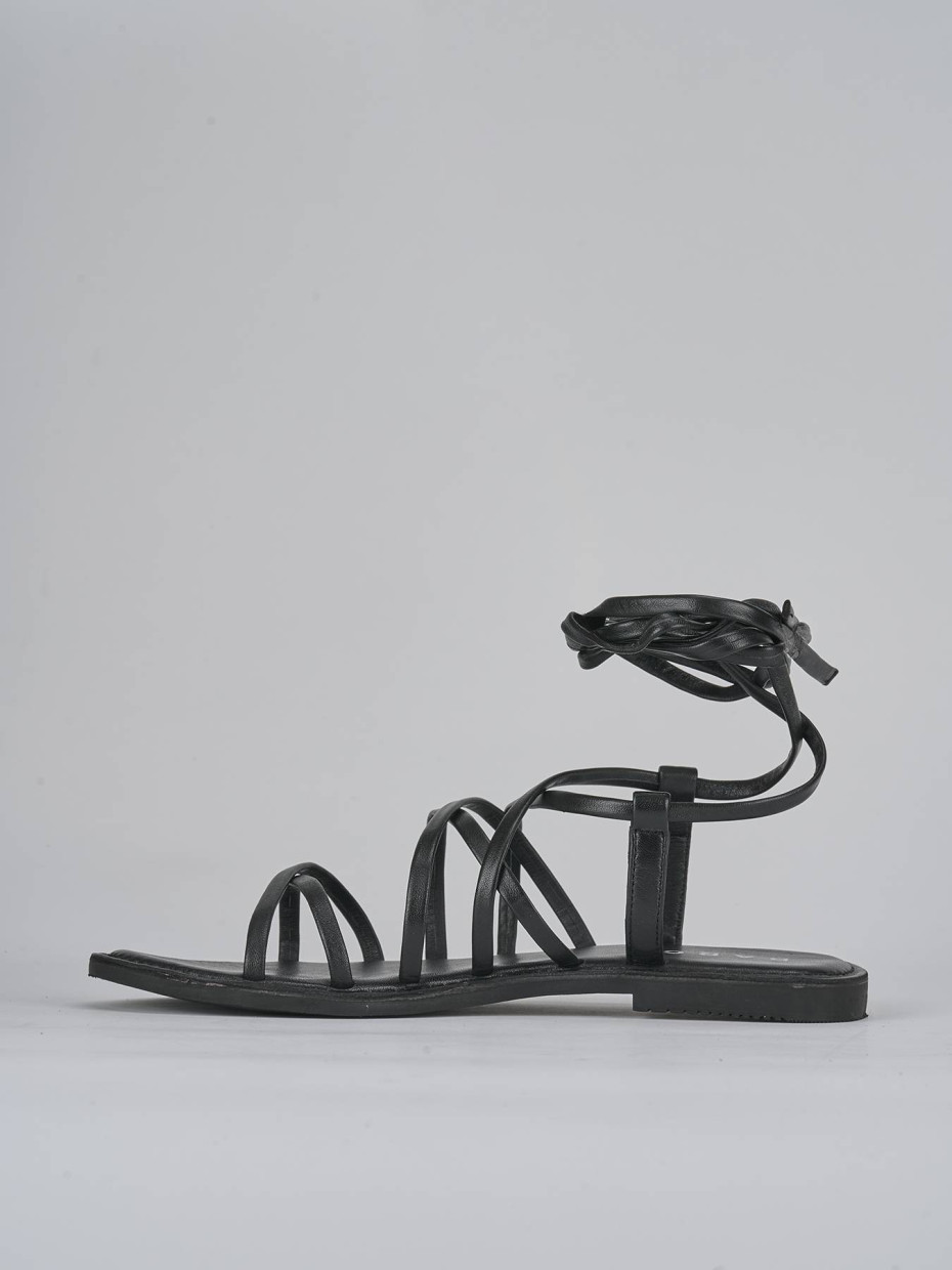 Sandali tacco 1cm pelle nero