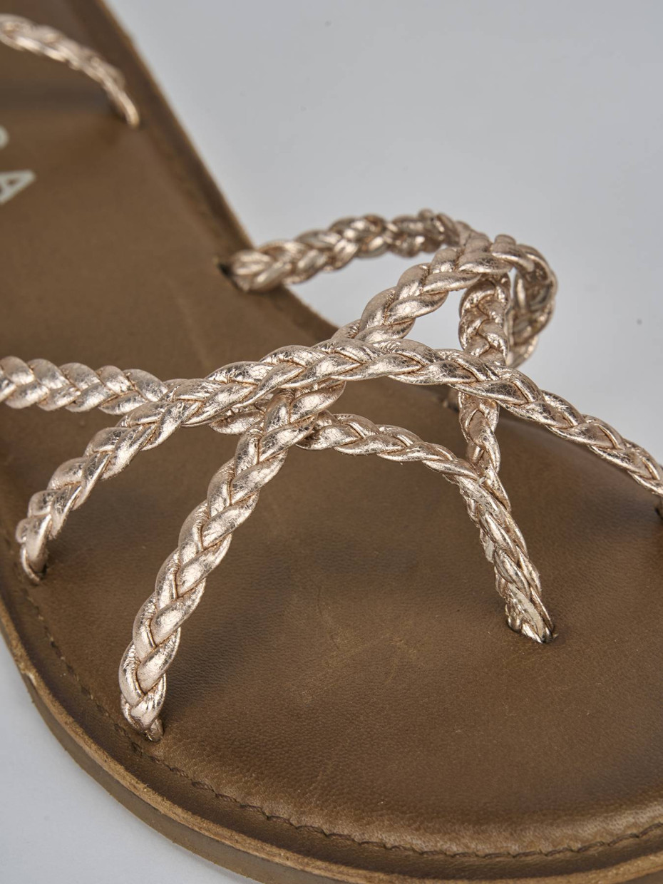 Sandali tacco 1cm pelle bronzo