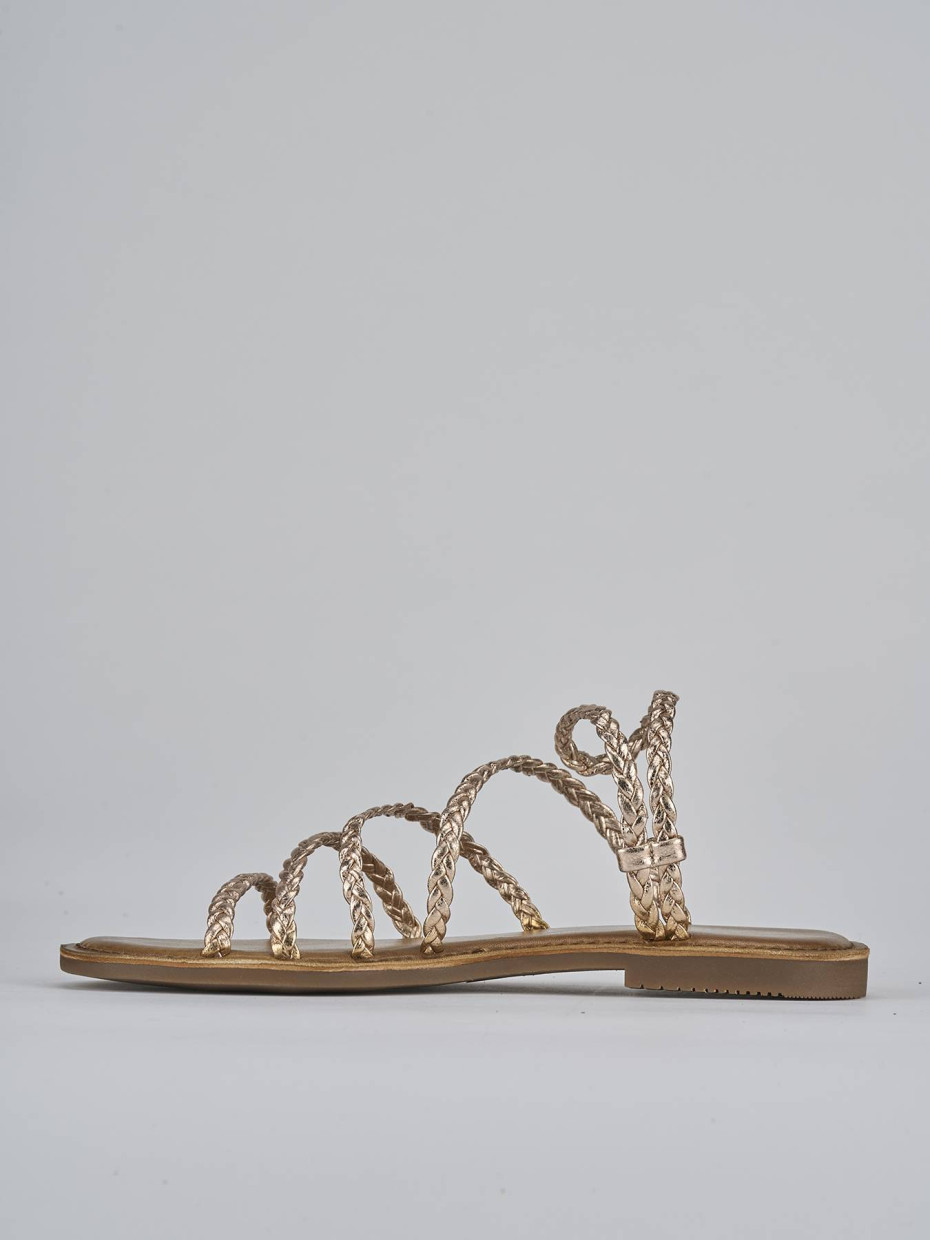 Sandali tacco 1cm pelle bronzo