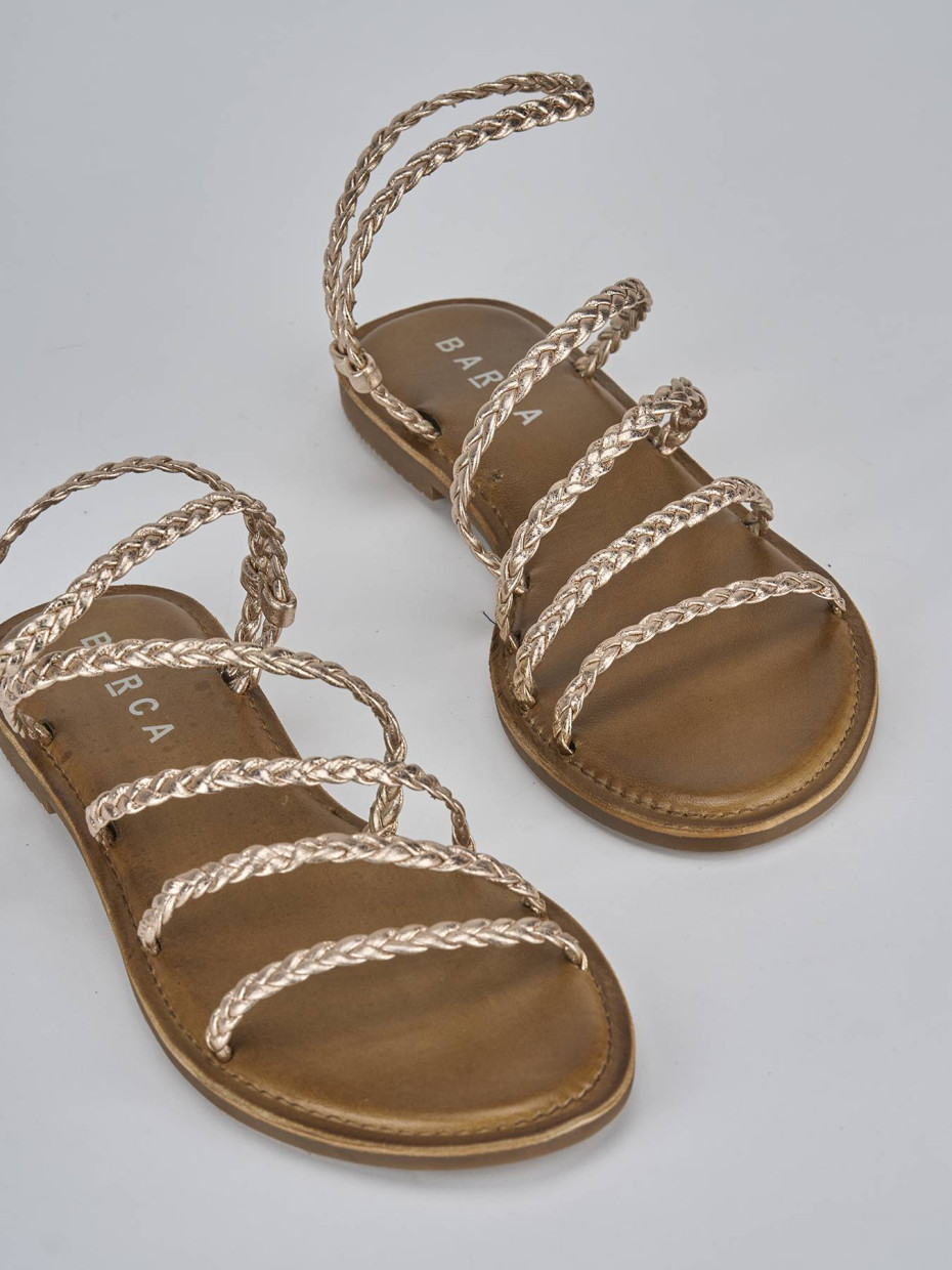 Sandali tacco 1cm pelle bronzo