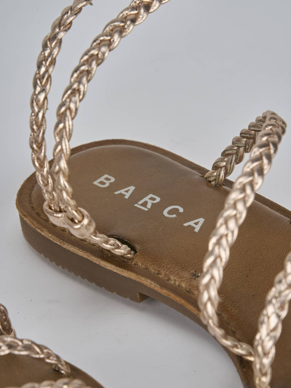 Sandali tacco 1cm pelle bronzo