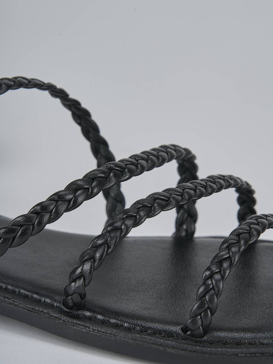 Sandali tacco 1cm pelle nero