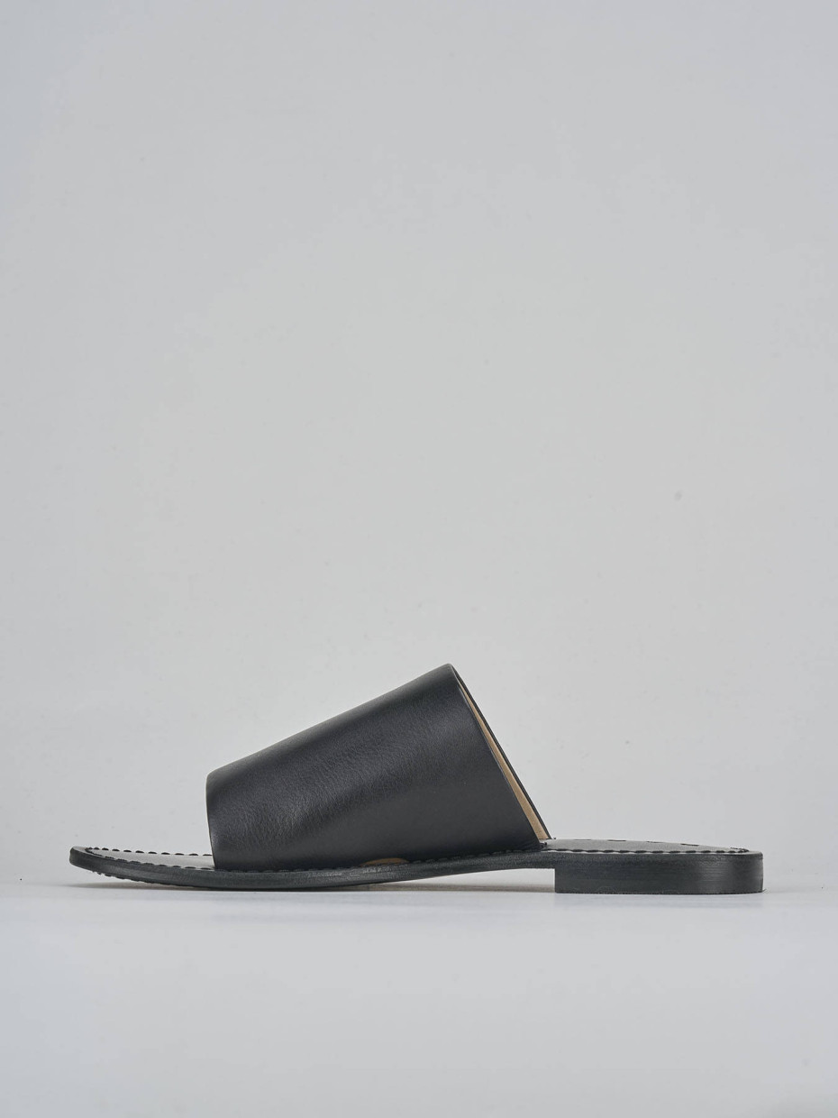 Ciabatte tacco 1cm pelle nero