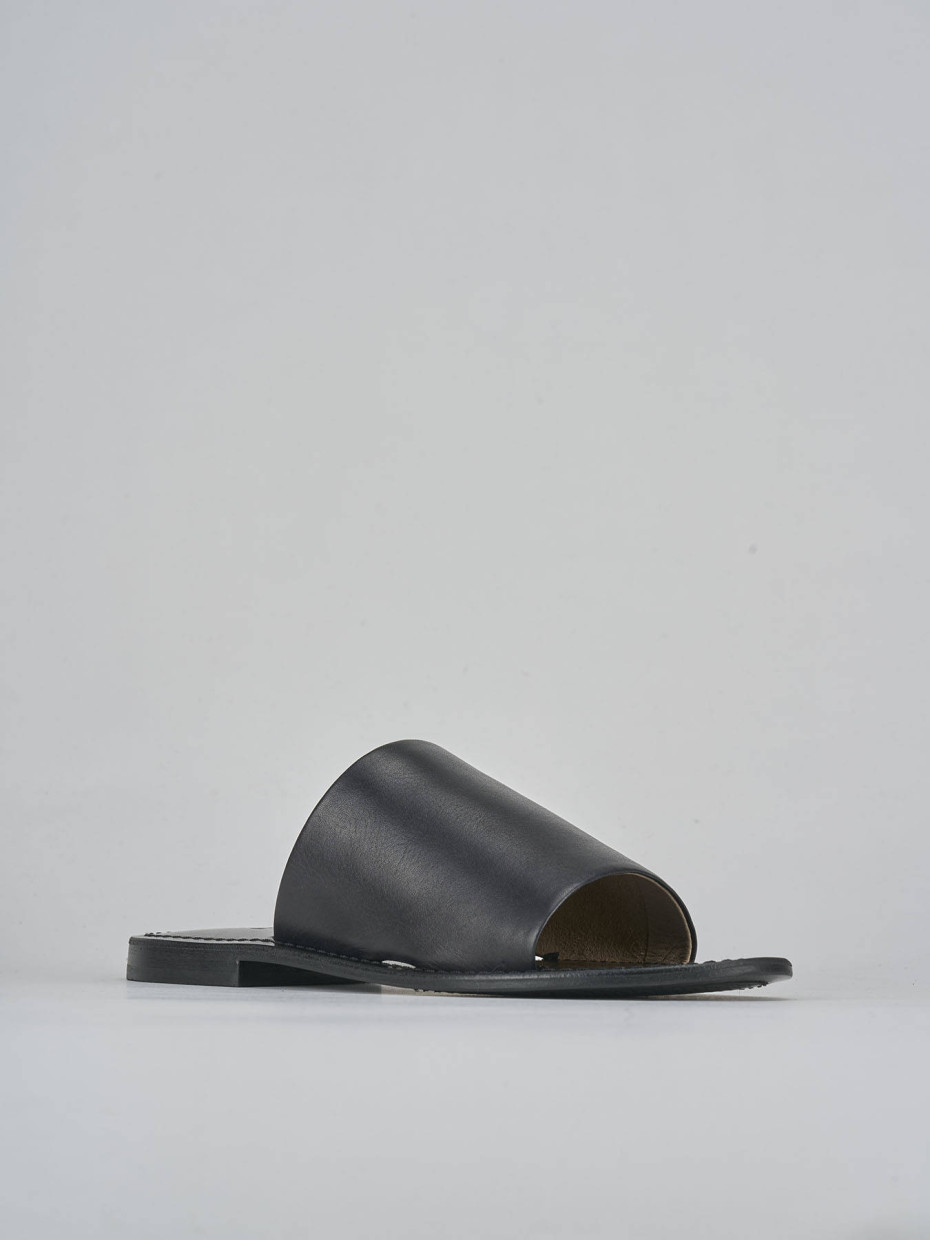 Ciabatte tacco 1cm pelle nero